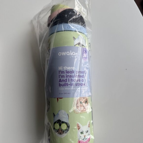 Owala UO Exclusive FreeSip 32 oz Water Bottle Cat College - Picture 2 of 3